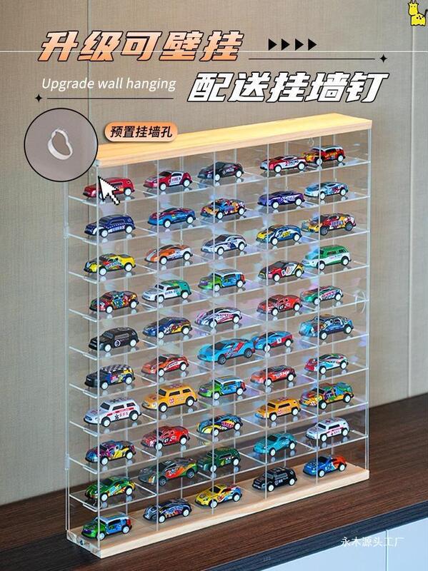 1:64 Hot Wheels Tomica Car Model Acrylic Storage Box Matchbox Sports Car Solid Wood Multi-Grid Display Stand 1:64 Hot Wheels Tomica Car Model Acrylic Storage Box Matchbox Sports Car Solid Wood Multi-Grid Display Stand