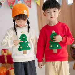 22新しいクリスマスの親子服とベルベットのクリスマスツリーのかわいい子供服欧米の国境を越えたカップル服綿