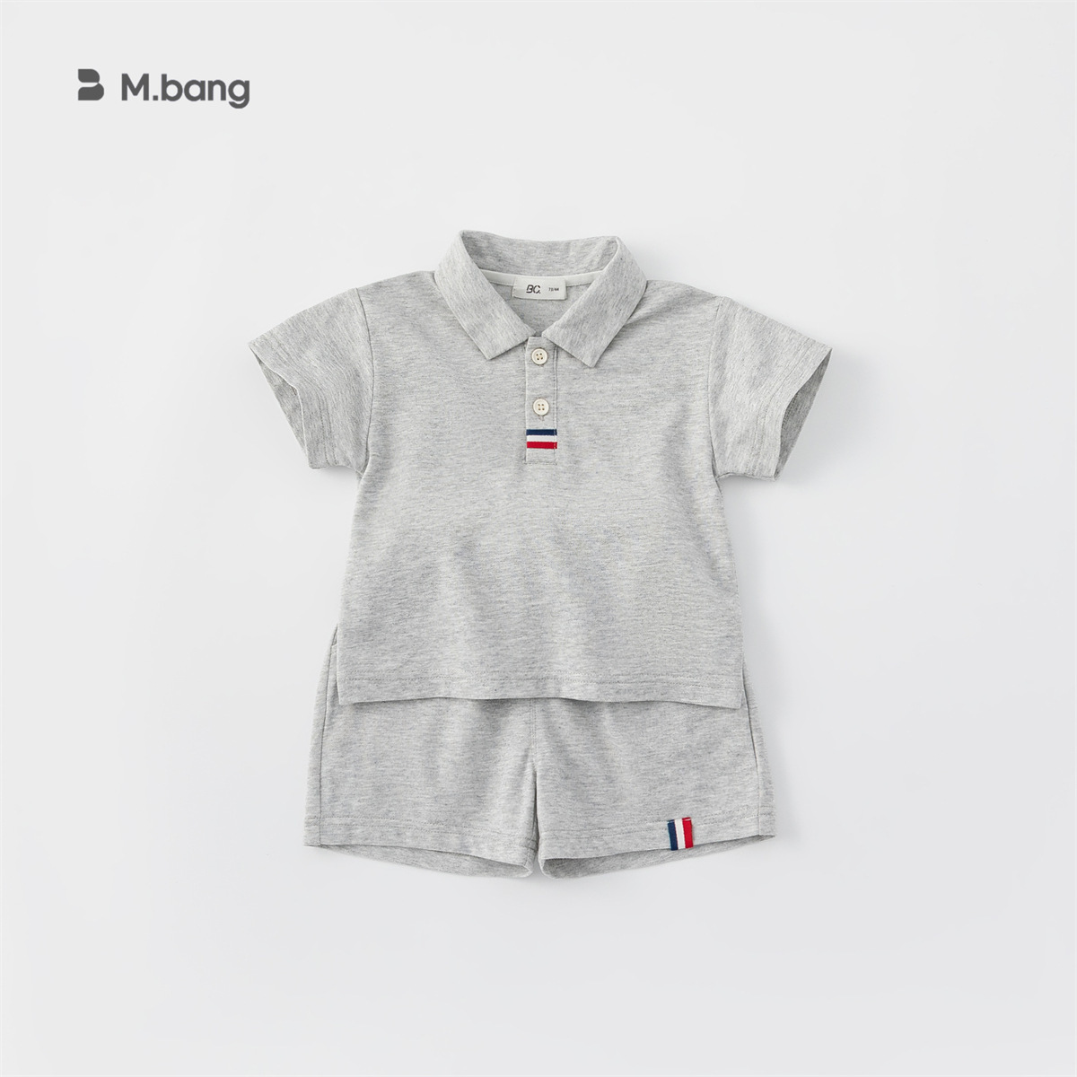 Youbao ropa para niños camisa polo para niños pantalones cortos de dos piezas para niños top simple de color sólido traje deportivo para niños de verano