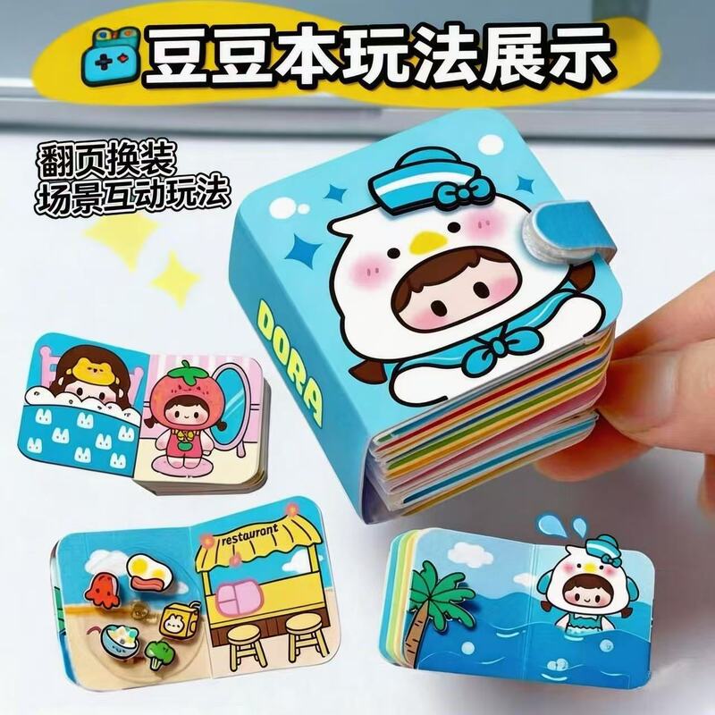 Girl's Dress-Up Sticker Book Mini Portable Fidget Toy Journal Decoration Material Fun Gift