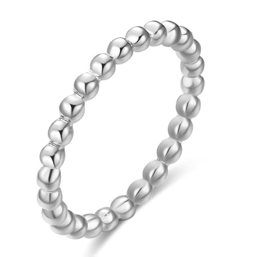 European and American cross-border ins fashion personality simple geometric round beads 2MM couple ring stainless steel titanium steel ring wholesale