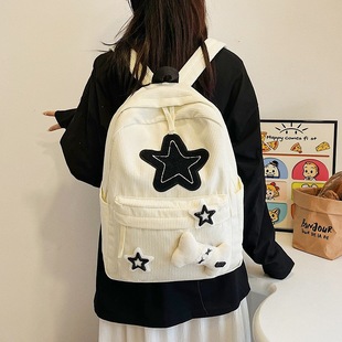 Bag Women's Backpack College Style Japanese Style Junior High School Student Senior high school Star Backpack Primary School Student College Student Schoolbag