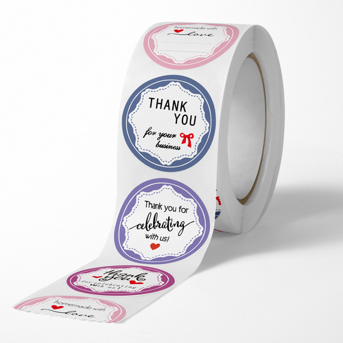 Cross-border coated paper flower thank you sticker envelope gift box wedding decoration label handmade holiday production sealing sticker