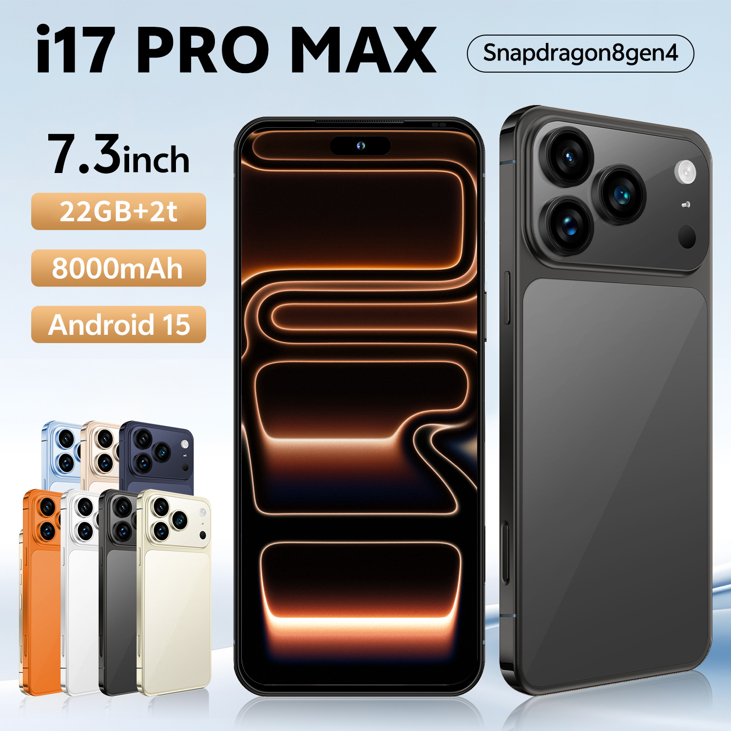 I17Promax Cross-Border Export Full Network 4+64g Smartphone Multi-Function Camera Key True Fingerprint Unlocking
