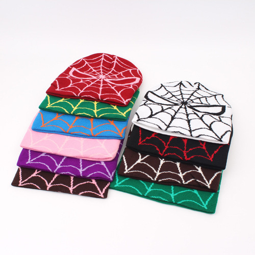 Autumn and winter style knitted hat cartoon Spider-Man warm wool hat personalized outdoor ear-covering headgear cold-cap for men