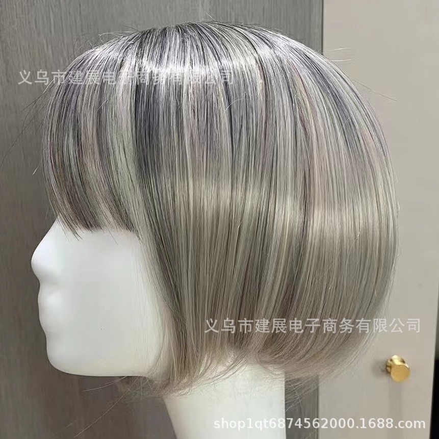 新款  跨境亚马逊白人女短发头套欧美假发渐变金色波波头bob wig