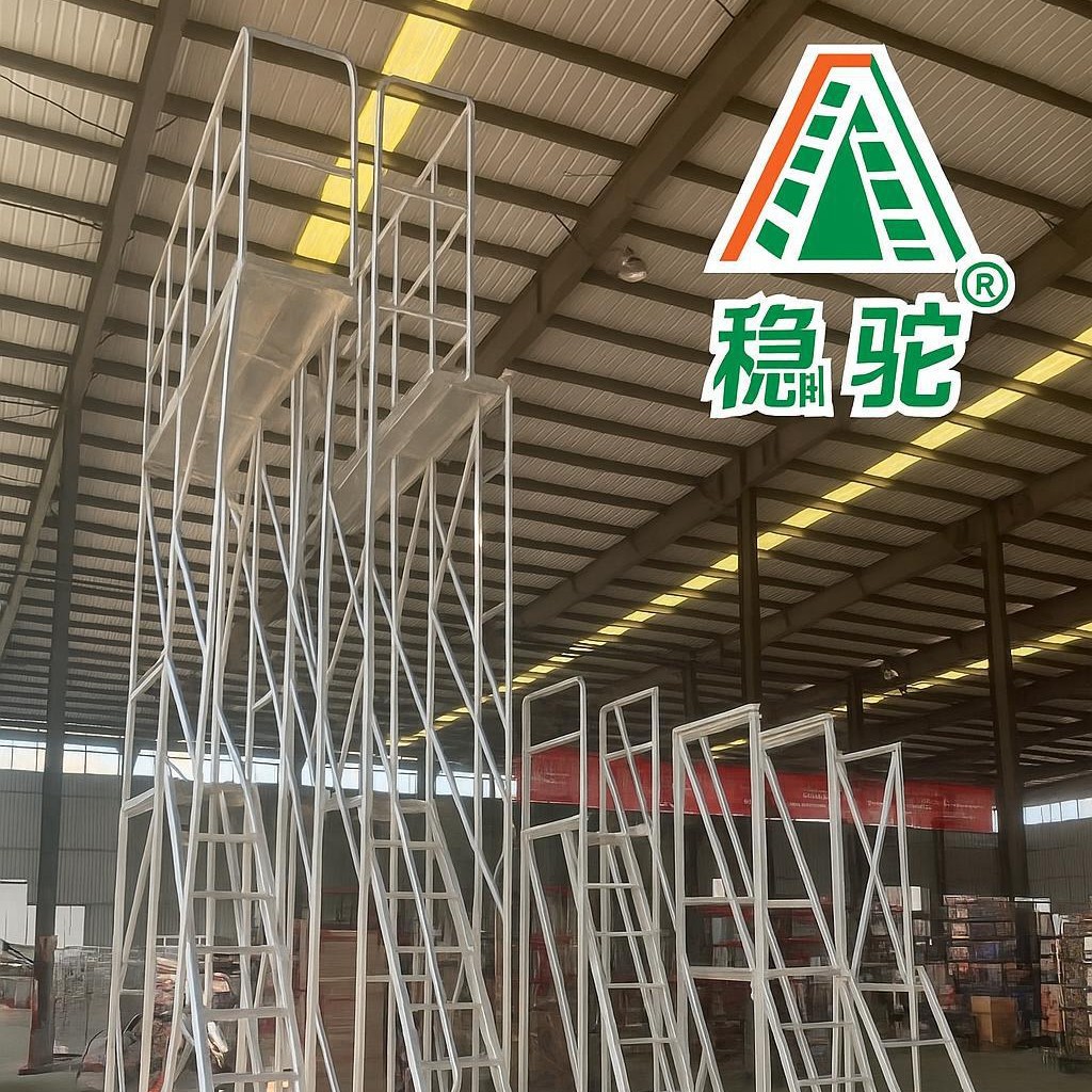 稳驼工厂定制仓储梯移动作业平台登高梯仓库货梯检修平台梯梯子