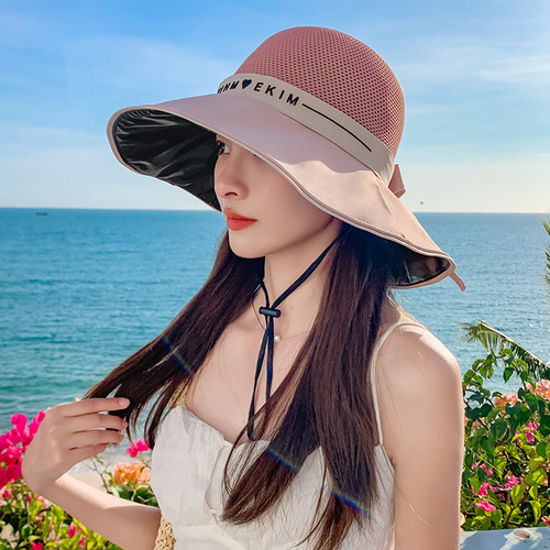 Summer vinyl sun protection fisherman's hat for women outdoor new cycling face covering anti-UV sunshade fashionable sun hat