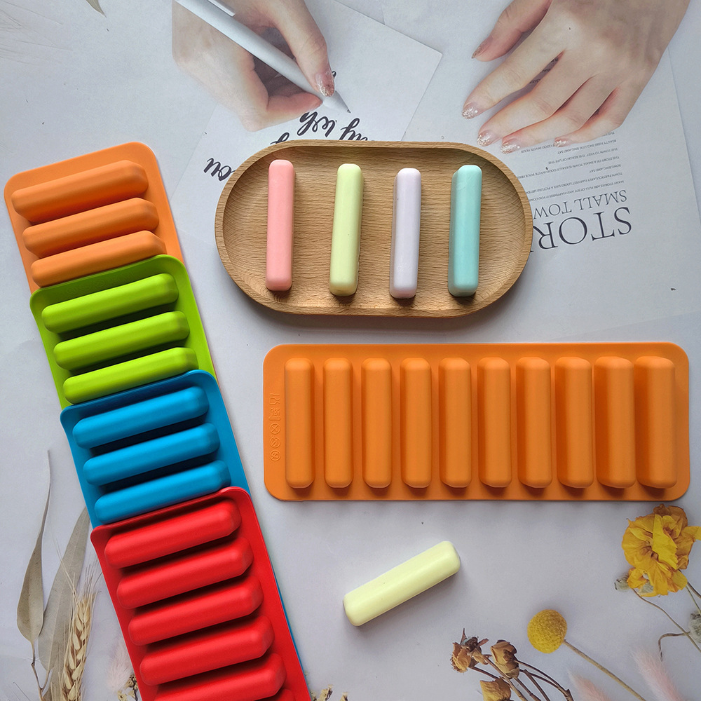10 tira larga 519 molde de silicona DIY dedo galletas de chocolate molde de hielo palillos molares