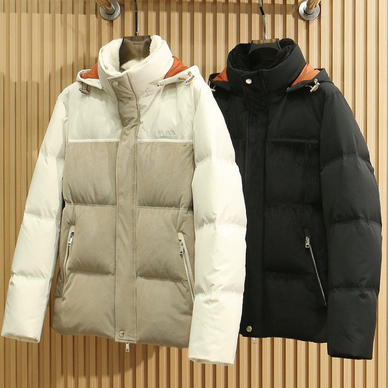 BORBOTIE Men's Cotton Jacket 2026 Autumn/Winter New EZ Patchwork Quilted Cotton Blend Corduroy Ski Jacket BORBOTIE Men's Cotton Jacket 2026 Autumn/Winter New EZ Patchwork Quilted Cotton Blend Corduroy Ski Jacket