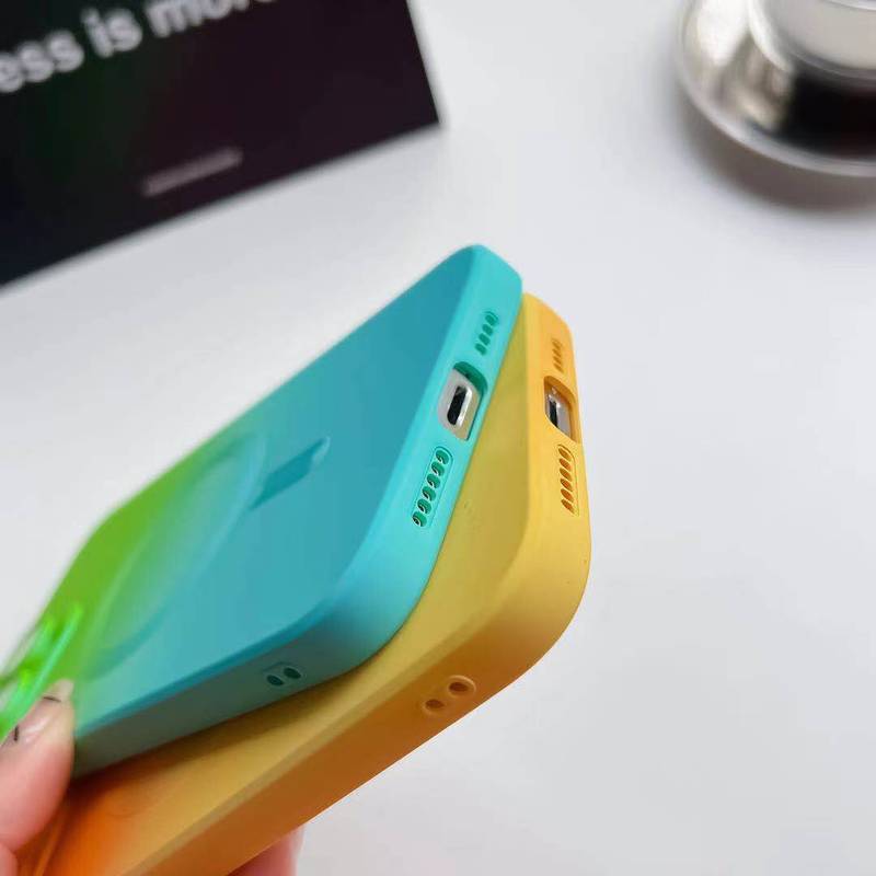 iPhone17 Pro Max用ケース、液体グラデーションツートンカラー、マグネット式、レンズフィルム付き、Apple 16保護ケース|undefined