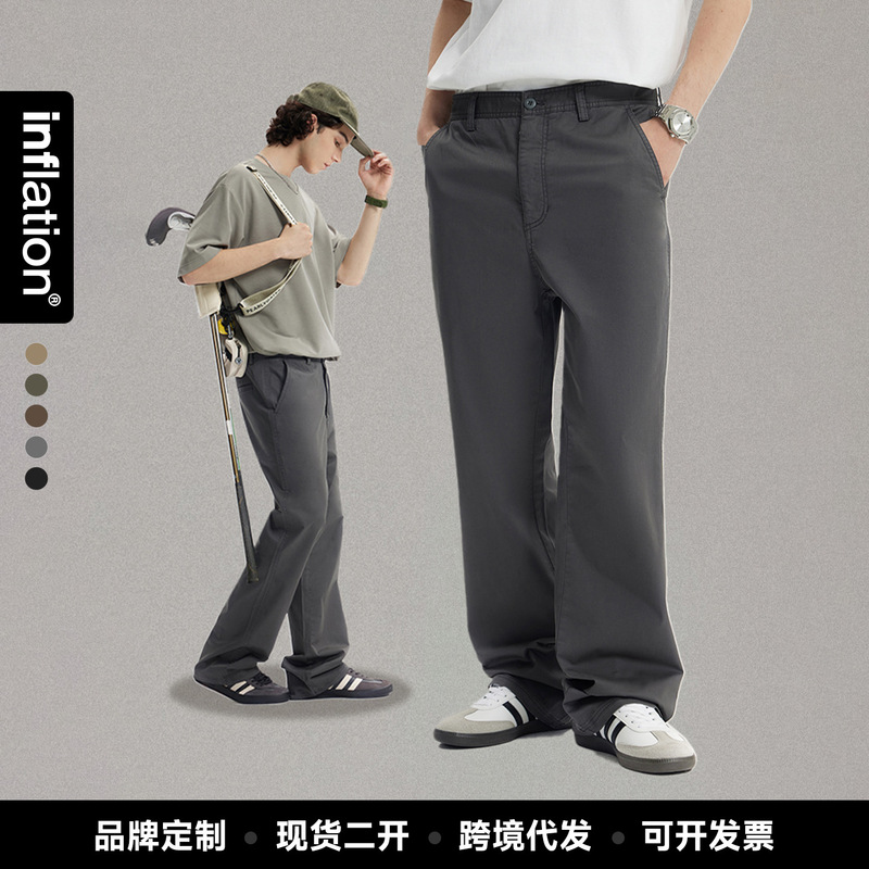 Jie Zhan Men's Clothing | Trendy Workwear Pants 26 Spring/Summer New Arrivals Street Style Cleanfit Slightly Flared Slim-Fit Casual Pants