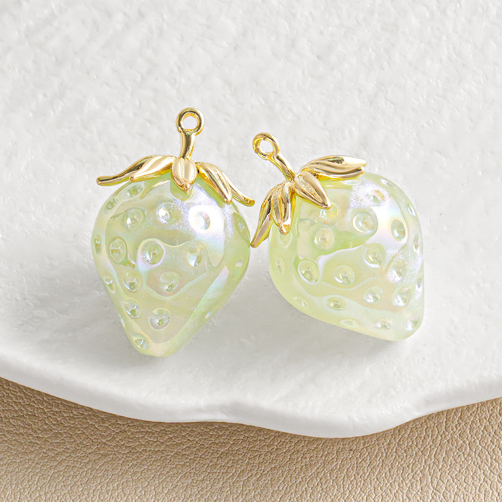 Nuevo colgante de fresa Ice Beauty de Heidi, cadena para teléfono, llavero, colgante DIY, materiales para accesorios de joyería