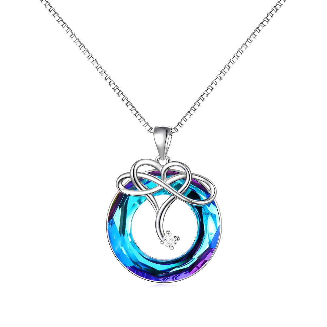 16g Weight Pendant Necklace Classification 925 Sterling Silver Plating Geometric Circle Heart Shape Pendant Necklace