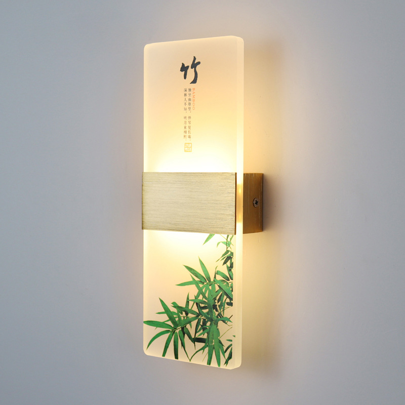 Nuevo estilo chino lámpara de pared sala de estar pasillo moderno lámpara de cabecera led escalera de dormitorio simple lámpara creativa