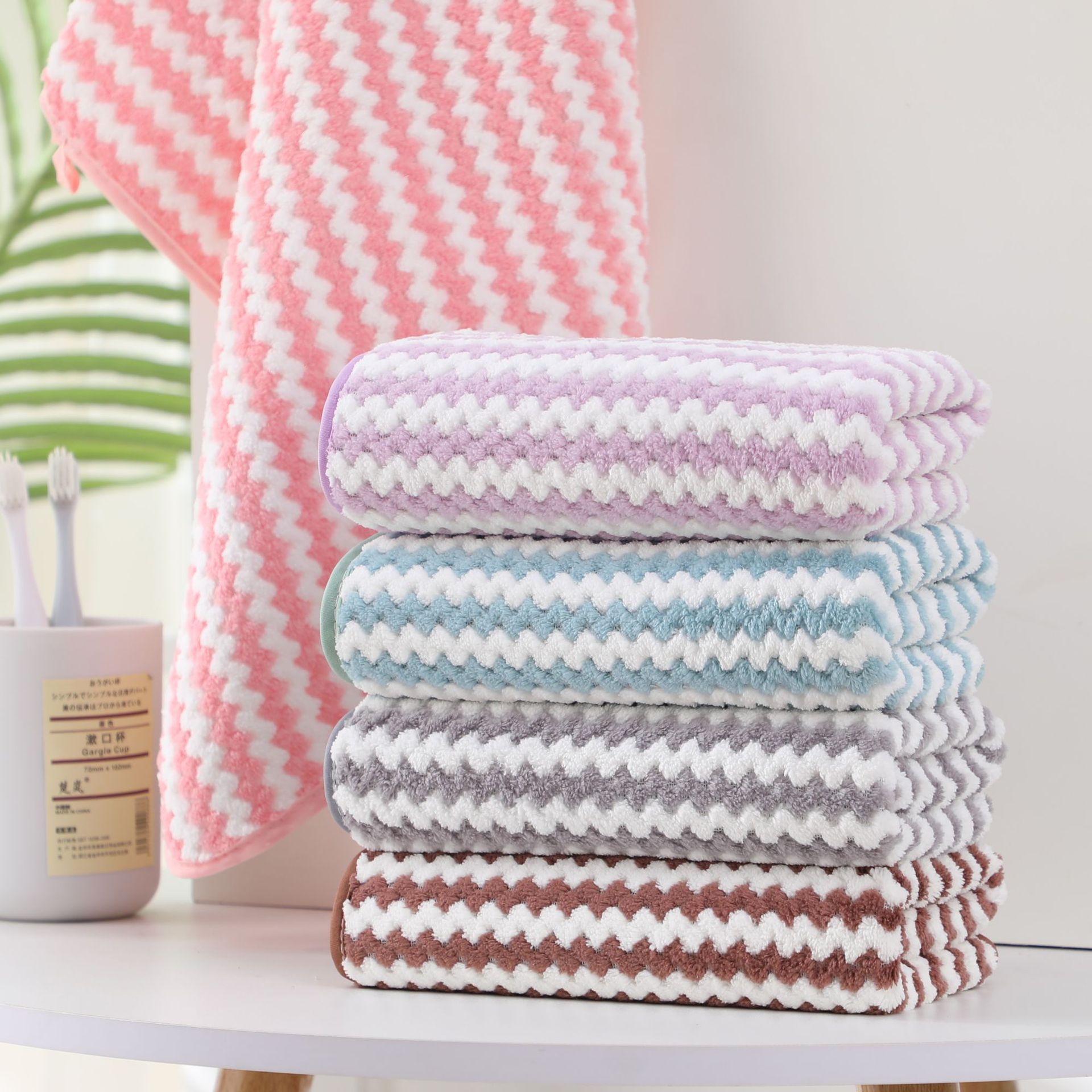 Water Ripple Towel Thickened Soft Absorbent Hotel Bath Towel Coral Fleece for Men and Women Beach Bath Gift Factory