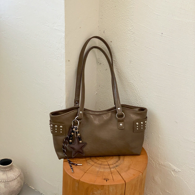 Túi tote nữ công suất lớn thiết kế tối giản phong cách Hàn Quốc, túi đeo vai đi làm — Deer Brown Không có mặt dây chuyền, Màu cà phê Không có mặt dây chuyền, Màu nâu không có mặt dây chuyền, kaki không có mặt dây chuyền chi tiết 12
