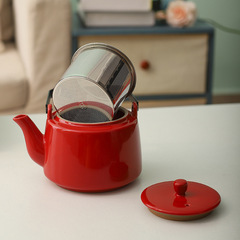 444Z批發辦公家用中式小號提梁茶具帶過濾700ml泡茶壺陶瓷單壺茶