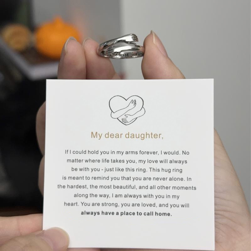 Cross-Border Hot-Selling European and American Creative Engraved "Embrace You" Adjustable Ring Card Jewelry Accessories Wholesale Cross-Border Hot-Selling European and American Creative Engraved "Embrace You" Adjustable Ring Card Jewelry Accessories Wholesale