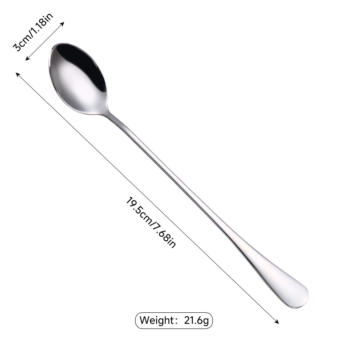 Langskaftet ske i rustfrit stål til kaffe og cocktails_voghion.com