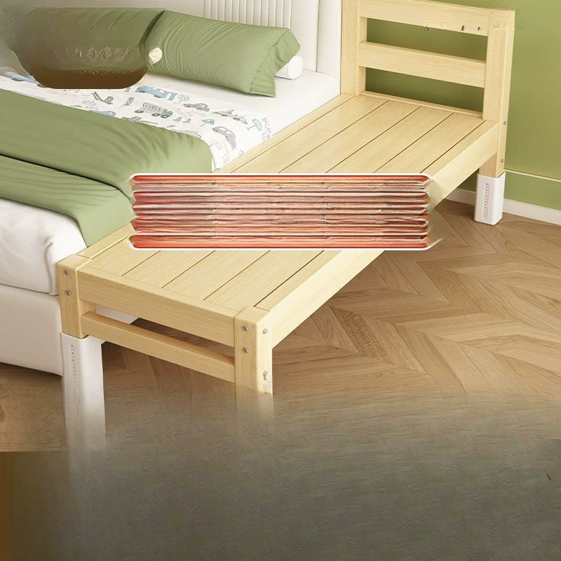 Детская кровать-сплит с расширенным прикроватным расширением, детская плоская кровать, регулируемая кроватка из массива дерева для сна взрослых.