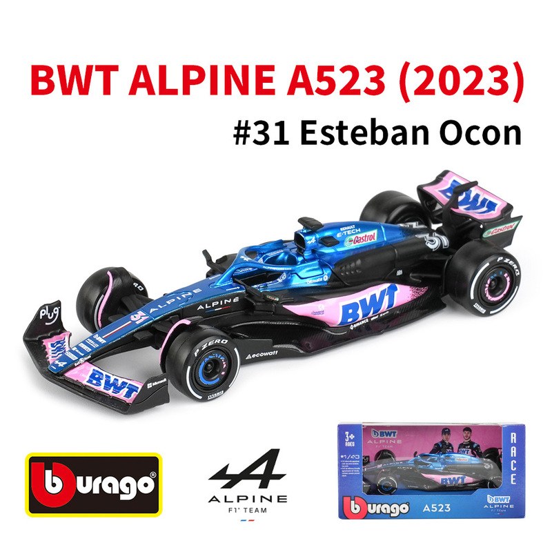 Bimei 1:43 Alpine Alpine A523 F1 Formula Car Simulation Alloy Car Model Bimei 1:43 Alpine Alpine A523 F1 Formula Car Simulation Alloy Car Model