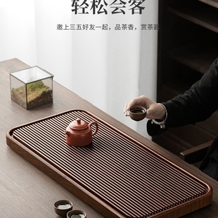 Tea Tray for Home Use 2025 New Model Imitation Bakelite Solid Wood Tea Tray Tea Set for Office Use Dry Bubble Tea Table Tea Sea