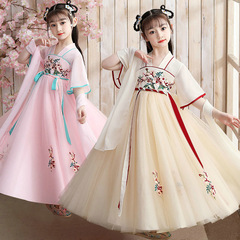 Summer Dress for Girls 2021 New Children's Summer Skirt Hanfu Style Cute Princess Dress for Girls Children's Summer Wear