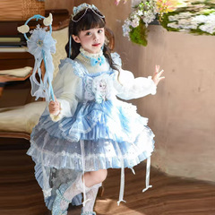 女童连衣裙夏装儿童艾莎公主裙女宝宝冰雪奇缘纱裙洛丽塔爱莎裙子