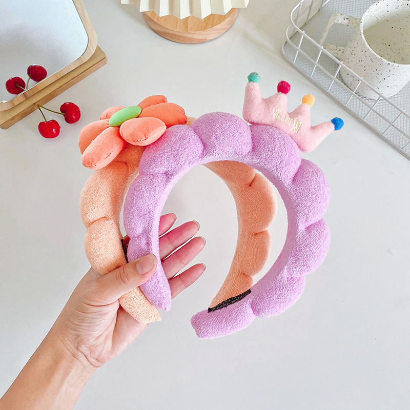 Corona diadema hecho a mano hembra Corea del Sur lindo Flor Alta cráneo superior cara lavado diadema aumento esponja giro accesorios para el pelo