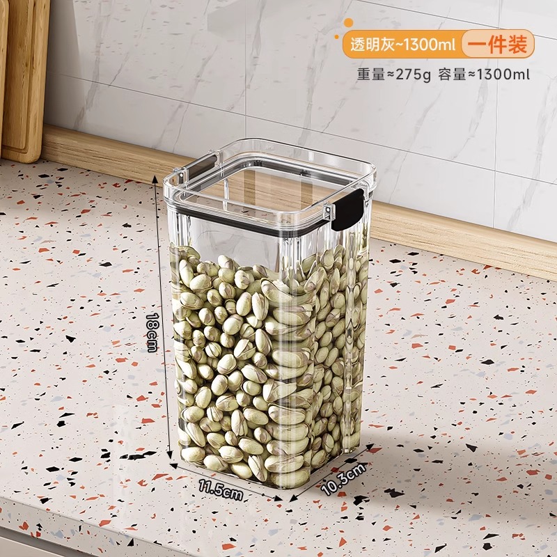 Tanque de sellado granos de cocina almacenamiento de seguridad tanque de plástico transparente caja de bocadillos productos secos tanque de almacenamiento de té