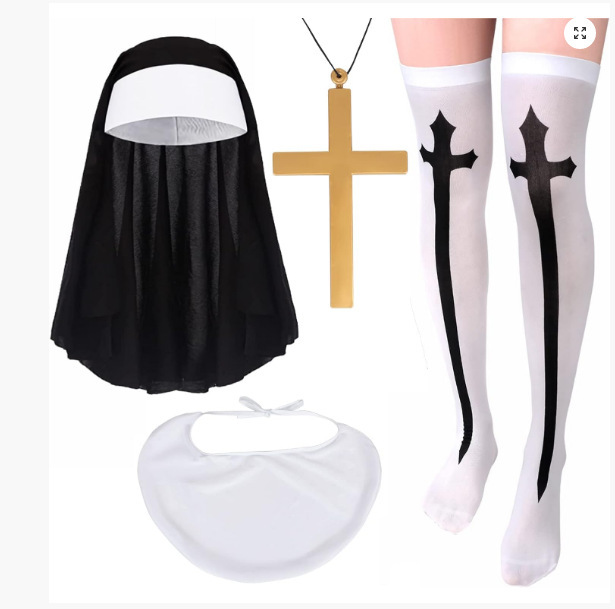 クロスボーダー热い贩売ハロウィーンの修道女の服のスーツの祝日のパーティーの役は服の道具の服装のアクセサリーを演じます。|undefined