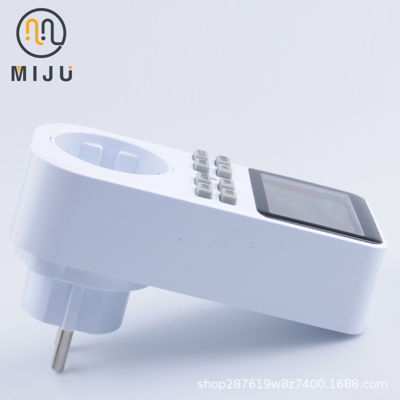 Enchufe Temporizador de Doble Orificio para la UE, Interruptor de Tiempo Electrónico Inteligente Alemán, Temporizador de Estilo Alemán, Gran Venta Transfronteriza en la UE