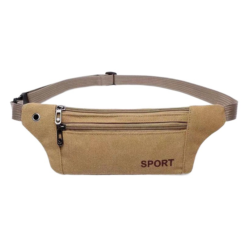 New Canvas Running Waist Bag Cross-Border Outdoor Sports Leisure Multi-Functional Men's Close-Fitting Invisible Ultra-Thin Mobile Phone Bag