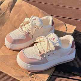 棉鞋女鞋秋冬2025新款百搭加绒保暖小白鞋休闲运动冬鞋冬季二棉鞋