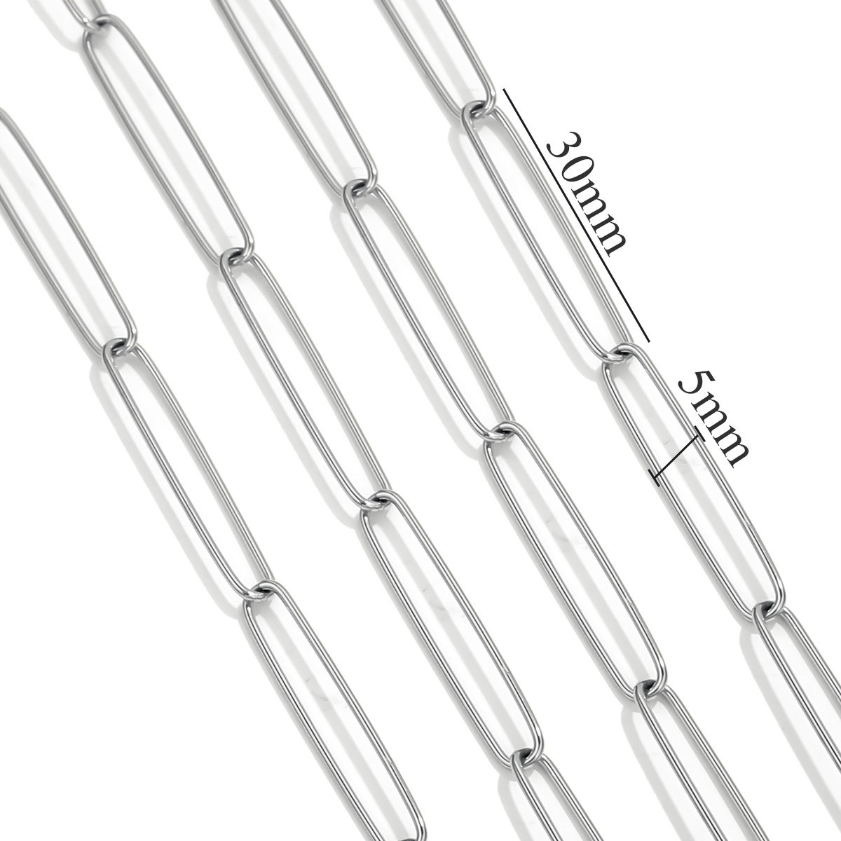 Acero inoxidable PVD chapado en oro oro cadena de cadena cruzada súper larga collar de bricolaje pulsera accesorios de joyería cadena al por mayor