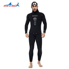 DIVE&SAIL wetsuit 357MM camouflage fishing suit CR split hooded wetsuit warm free diving suit