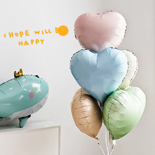粉色爱心铝膜气球飘空订婚结婚表白浪漫氛围场景布置生日心形装饰