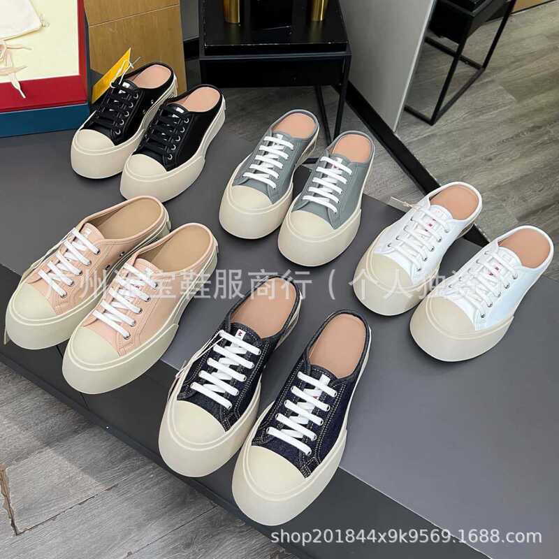 Zhao Lusi Style Mani Lace-Up Thick-Soled Sandals for Women, Height-Increasing Closed-Toe Slippers, Genuine Leather Women's Shoes, Fashionable Casual Half-Slippers