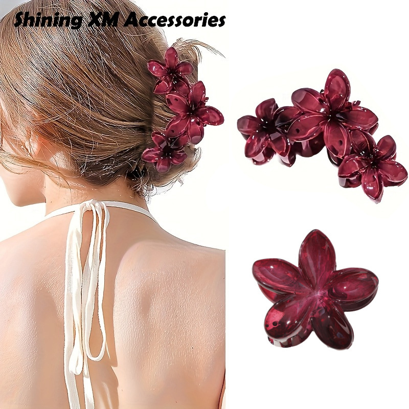 Cross-border hair accessories new European and American three-flower egg flower ball head grip clip color transparent cute grip clip female temperament