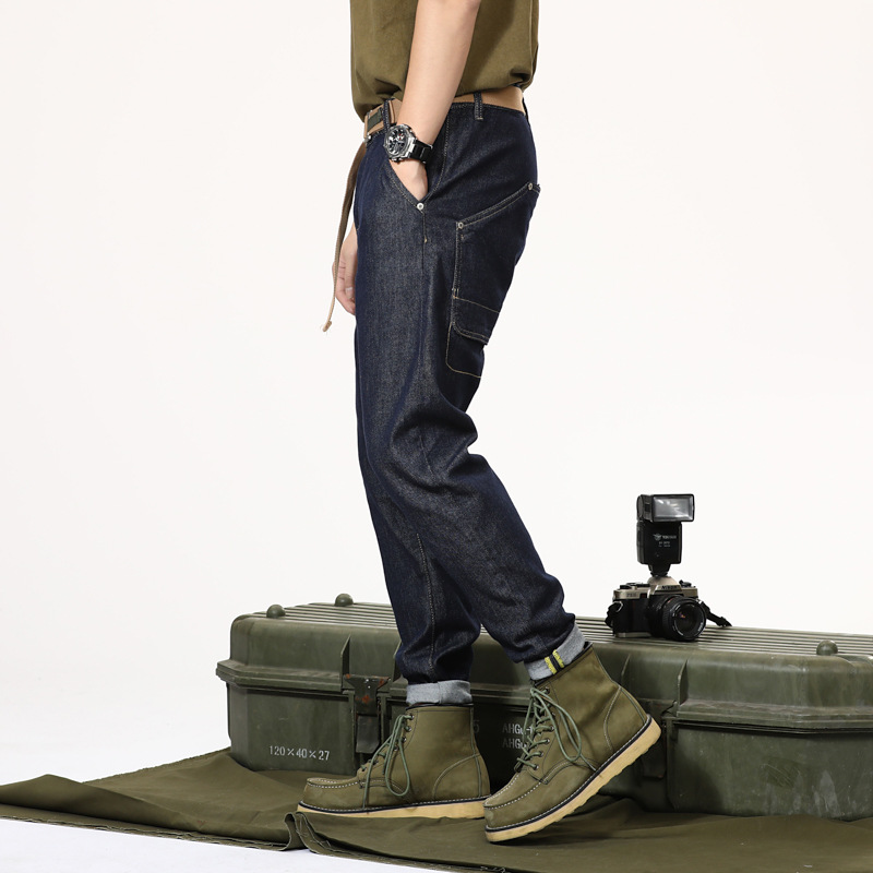 Pantaloni papà in denim elastico marchio trendy moda uomo casual versatile tendenza retrò jeans Harlan stile Hong Kong uomo lungo_voghion.com