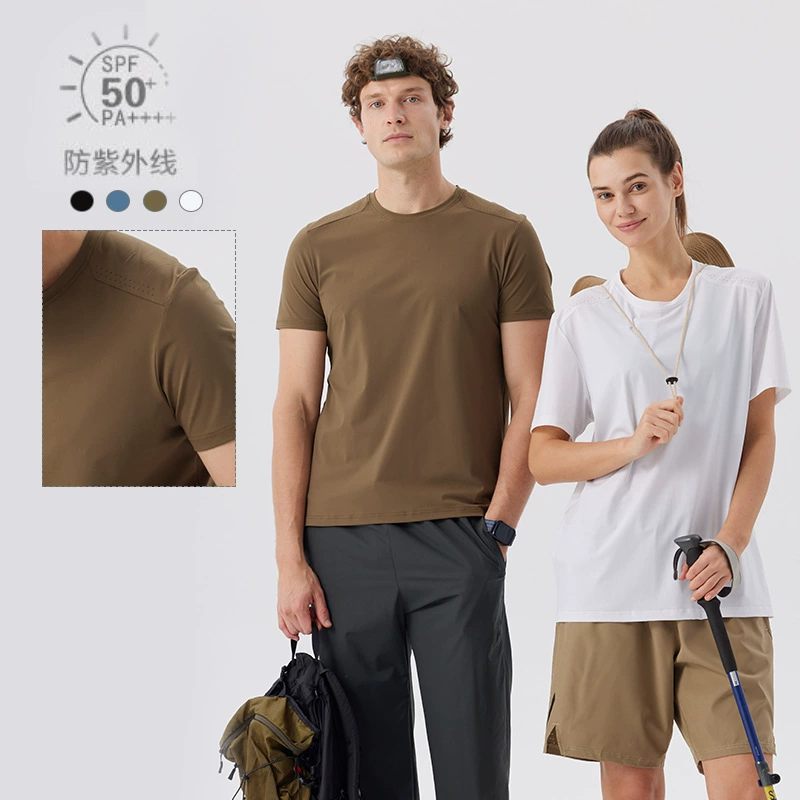 Быстродушащие нейлоновые футболки для мужчин и женщин с летним круглым вырезом