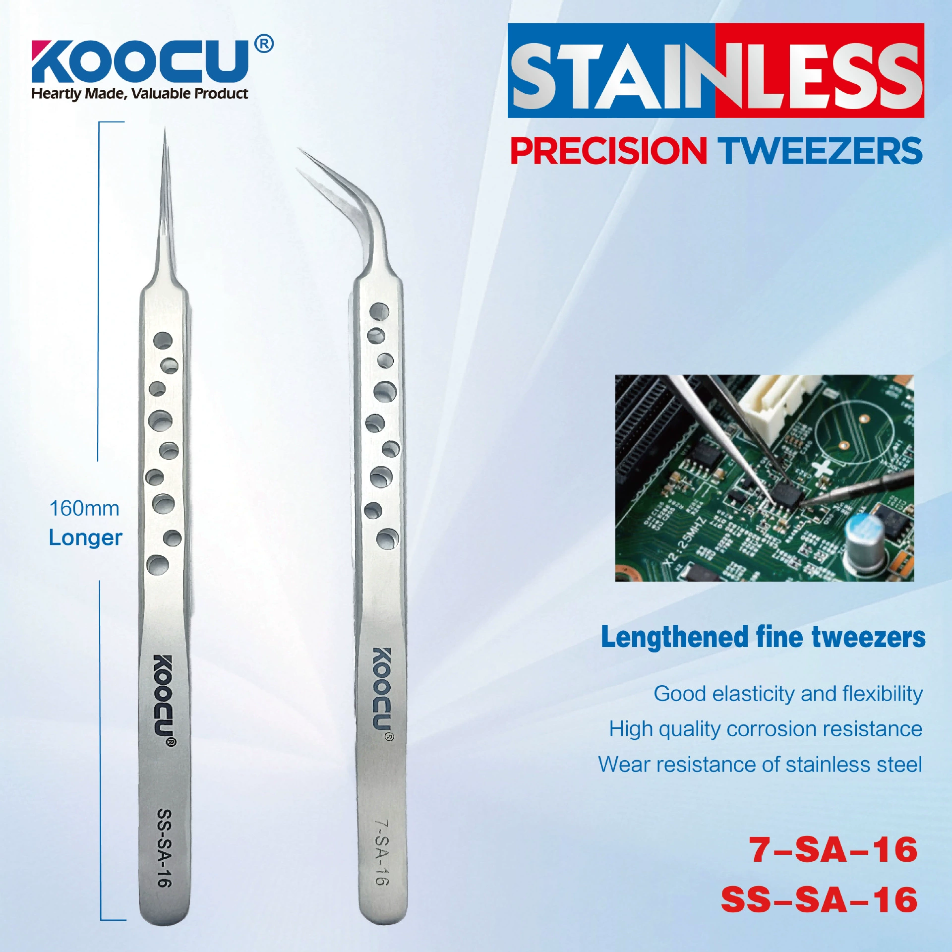 Высококачественный набор пинцетов с неогнутыми кончиками, антикоррозионные и термостойкие пинцеты из нержавеющей стали со специальными кончиками для ремонта мобильных телефонов.