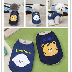 宠物服装小型犬狗衣服猫咪服装秋冬新款厂家批发25牛仔棉背心
