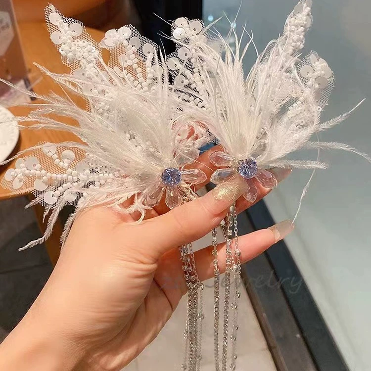 Свадебная прическа Ли Йитона той же феи бабочка кристал Runu, се bride wedding hair, крылья крылья крыло заколка для волос