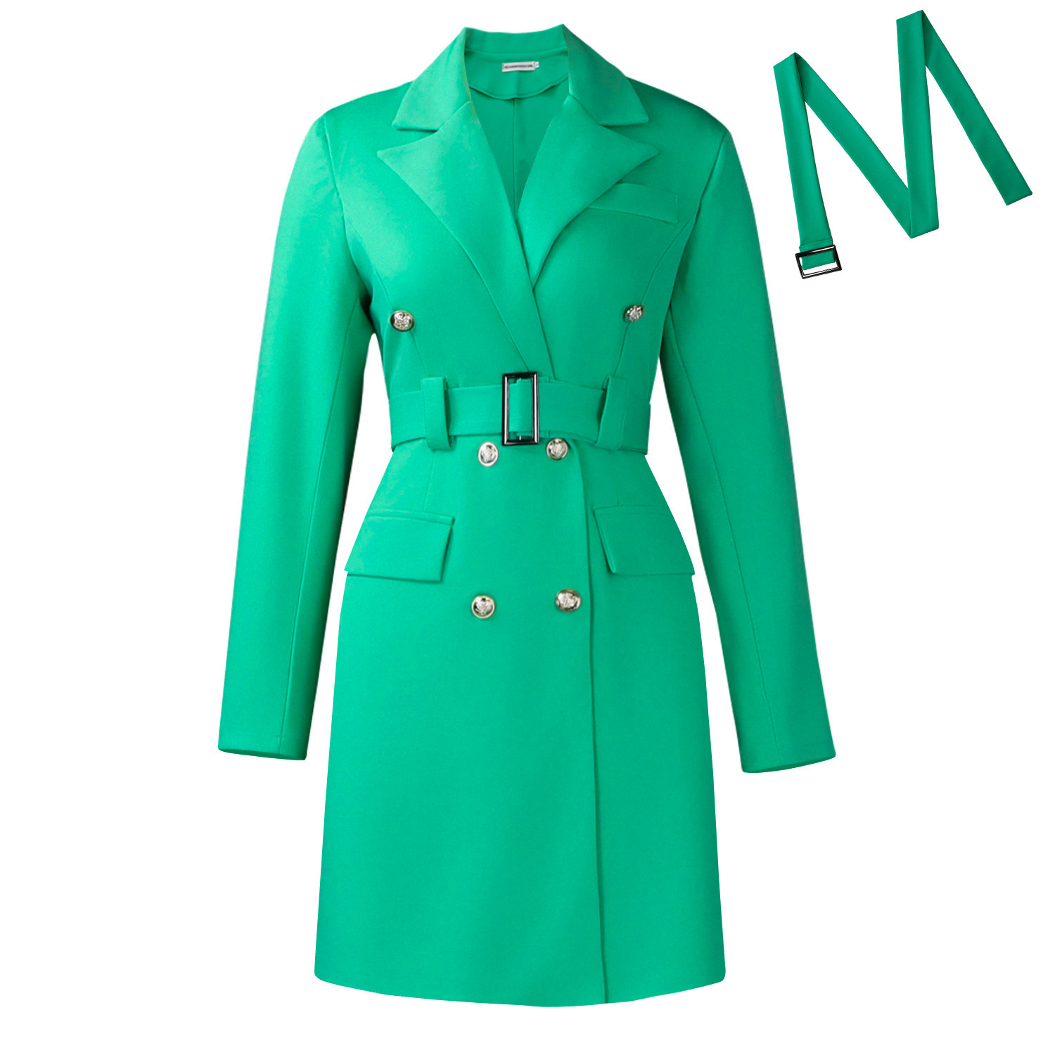Long Sleeve Bodycon Dress Double Breasted Solid Color Elegant Style Perfect for Autumn and Winter Wholesale