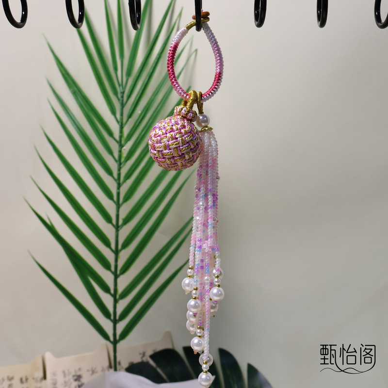 新款手工编织有球必应转运球包挂饰品挂件包挂流苏DIY时尚潮流|undefined