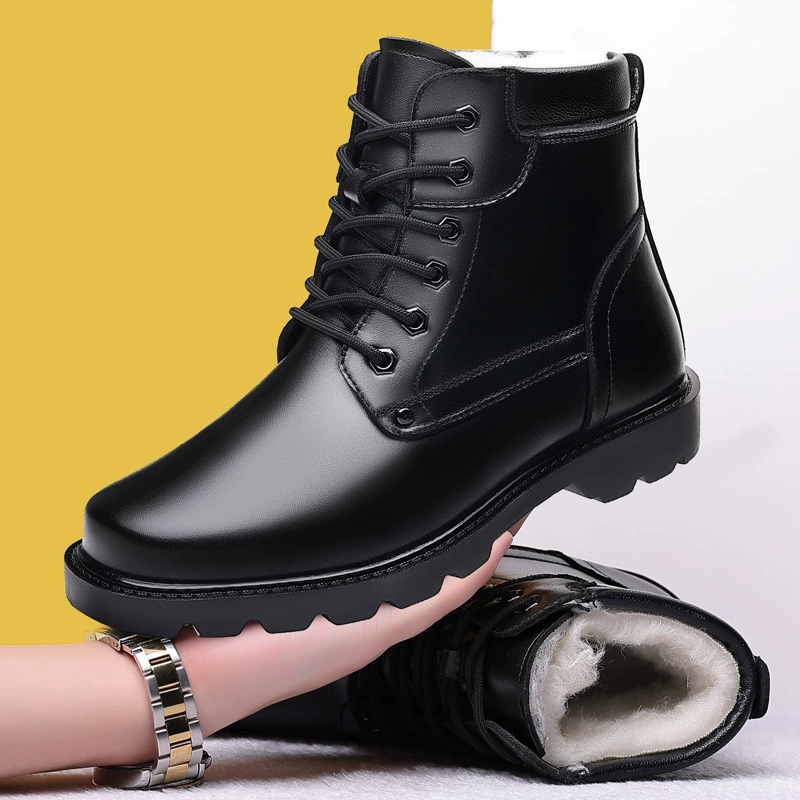Martens, winter fleece keep warm shoes for boys for leisure for leather shoes, for middle age