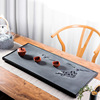 natural Block Black stone tea tray household a living room relief stone Tea Service Simplicity drainage Slate Saucer