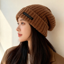 帽子女秋冬韩版ins潮百搭毛线帽冬季保暖护耳大头围冷帽男针织帽
